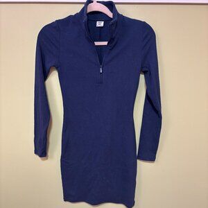 (Aritzia) Sunday Best Half Zip Dress Classic Navy
